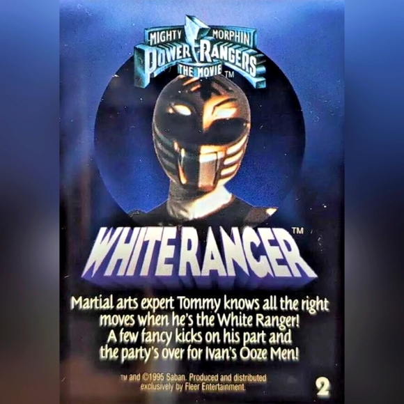 White Power Ranger🦸🏻 Mighty Morphin Power Rangers Trading Card 🔥 MMPR - Picture 2 of 2